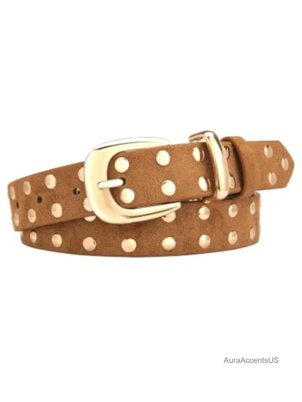 Studded Faux Suede Western Belt 1.06